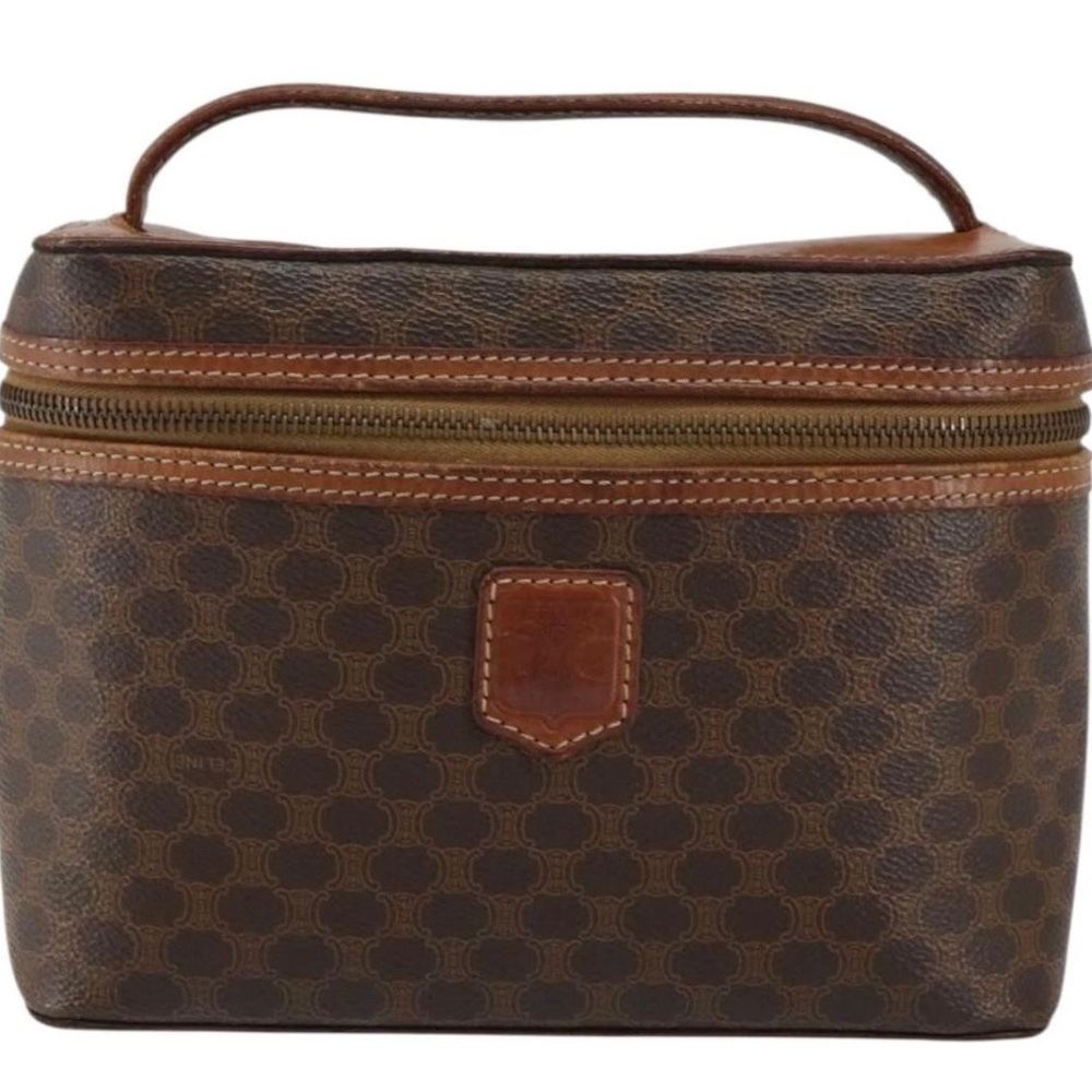 Celine Vintage Designer Vanity Monogram macadam triomphe bag travel pouch